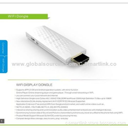 Wi-Fi Display Dongles, Wireless HDMI TV Receiver with Miracast, DLNA iOS, Wi-Di Windows 8, Airplay